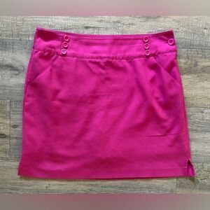 EP Pro womens size 12 classic solid print hot pink golf skirt skort with buttons
